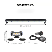43 pouces 7P barre de lumière LED d'urgence automatique 4 côtés COB ambre avertissement éclairage de sécurité pour camion tout-terrain ATV bateau véhicule