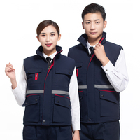 Gilet de sécurité d'hiver en gros avec bande réfléchissante, en coton thermique et toile de polyester, vêtement de travail haute visibilité pour la construction