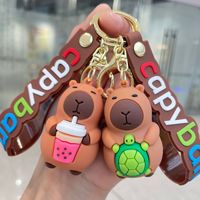 WOWEI Llavero 3D de PVC de Capibara, Colgante de Goma para Coche y Mochila, Regalo para Parejas, Colgante para Bolso