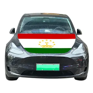 थोक 120x150 सेमी ताजिकिस्तान कार हुड कवर ध्वज किफायती पहनने के लिए प्रतिरोधी और टिकाऊ कार इंजन हुड कवर