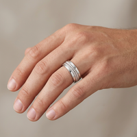 Bague de mariage pour homme en argent sterling 925 personnalisée Kirin Arabie Saoudite OEM ODM