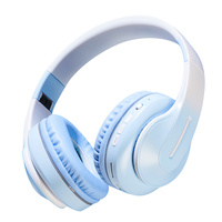 Headphone Bluetooth, headphone rumah, kantor, PC, atas telinga, Headset nirkabel ringan dapat dilipat dengan mikrofon