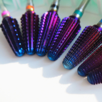 Outils professionnels de sécurité pour le nail art, fraises à ongles en carbure de tungstène 2XC 3XC violettes pour le polissage et l'élimination des cuticules