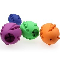 Jouet distributeur de friandises pour chien, balle en caoutchouc durable, jouet de puzzle d'enrichissement, jouet à mâcher pour chiots en pleine dentition, jouet interactif pour l'hygiène dentaire