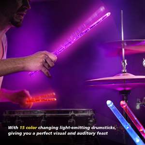 Baquetas LED con Carcasa Rígida de ABS, 15 Colores en Degradado, Recargables por USB, Interruptor, para Actuaciones en Escenario, Venta al por Mayor - Product Image 5