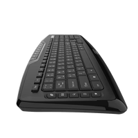 Teclado Multimedia con Cable Aikun KB2920 USB con 13 Teclas M.M., Teclado Ultra Plano y Delgado de Tamaño Completo para Oficina en Casa