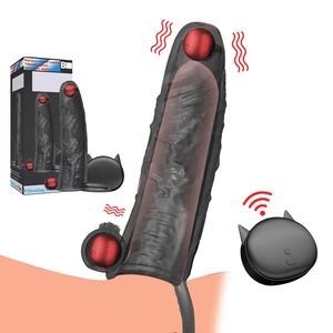 Préservatifs Vibrants Agrandissement pour Hommes Préservatifs Réutilisables Anneau de Pénis Dildo Vibrateur Manchon Boutique Adulte - Product Image 3