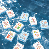 Tuiles de Mahjong Flottantes d'Été Imprimées Imperméables en EVA pour Jeu de Mahjong en Plein Air, Camping et Voyage