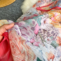Nouvel ensemble de robe 2 pièces pour femme, robe longue vintage à manches lanternes à motifs floraux avec robe de dessous assortie, tenue pour les vacances et le bureau