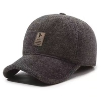 Gorra de Béisbol de PVC con 6 Paneles y Orejeras, a Prueba de Viento y Frío, Ajustable, Unisex, Diseño Grueso y Cálido para Uso en Exteriores en Invierno para Adultos