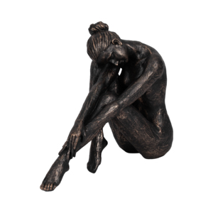 Scultura d'arte contemporanea di una ballerina che riposa, statua decorativa per soggiorno, camera da letto e bagno - Product Image 2
