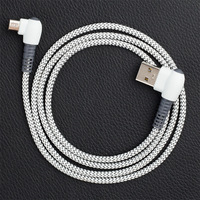 Câble de charge micro USB tressé en TPE à coudure rapide avec charge rapide 3A pour écouteurs
