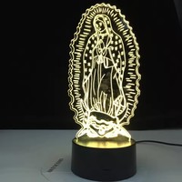 Série chrétienne 3D lampe croix jésus Bible veilleuse acrylique plaque tactile télécommande lampe Base décor à la maison cadeaux de vacances pour un ami