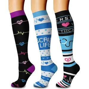 Halloween Weihnachten Socken Urlaub medizinisch individuelle Designer Krankenschwester Socken Kompressionstrümpfe
