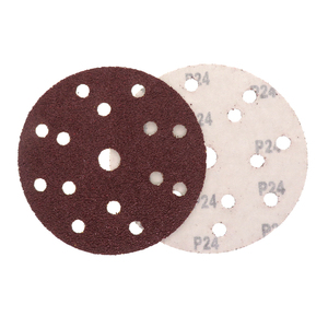 Disco de lijado de papel abrasivo de óxido de aluminio con gancho y bucle de 6 pulgadas y 15 agujeros, papel de <span class=keywords><strong>lija</strong></span> rojo <span class=keywords><strong>para</strong></span> pulido de madera y <span class=keywords><strong>Metal</strong></span> - Product Image 1