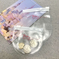 Pochettes Ziplock en PVC avec logo personnalisé en feuille d'or, mini-sacs en plastique transparents à fermeture éclair pour emballage de bijoux, cosmétiques et strass