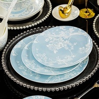 Nouvel ensemble complet de vaisselle en céramique de Jingdezhen, bols et assiettes, en porcelaine osseuse chinoise émaillée, compatible micro-ondes, vente en gros, idéal pour cadeau