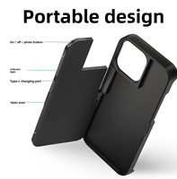 Coque de téléphone portable multifonctionnelle 3-en-1 avec télécommande et perche à selfie Bluetooth pour utilisation extérieure compatible iPhone 15 Pro Max, 16, 14