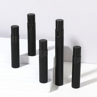 Flacon vaporisateur de parfum miniature en verre noir mat vide, portable, 5 ml, 10 ml, brume fine, échantillon