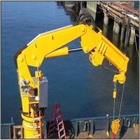 Grue de pont efficace avec système hydraulique, idéale pour le levage de la cargaison du port de navire