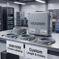 Cable de Conexión Ethernet Blindado Cat5e FTP HEADWAY, Alta Velocidad 100MHz, PVC Gris, Cable de Red RJ45 para LAN de Oficina