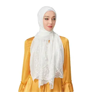Wholesale Lace Chiffon Hijab For Muslim Women Stretch lace Hijabs supplier