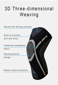 ปลอกรัดเข่าแบบถักผ้าไนลอนนีโอพรีนสำหรับเล่นกีฬาผู้ใหญ่ปลอกรัดพยุงเข่าสำหรับใส่เล่นกีฬาวิ่งบาสเก็ตบอล - Product Image 3