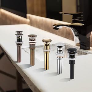 Residuos de bañera con orificio de sobreflujo Fregadero de agua de baño Desagüe de lavabo de latón de estilo emergente - Product Image 1