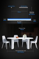 Lámpara Colgante Lineal LED RGB Inteligente, Control por Gestos, Aplicación, WiFi, Control Remoto, Regulable, Moderna, para Comedor, Isla de Cocina