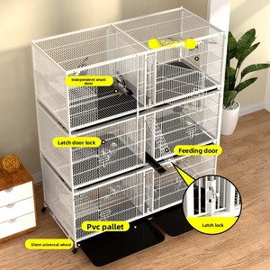 Gaiola Moderna Clássica para Criação de Pássaros com Estrutura de Ferro, Bandeja de Plástico, Design Galvanizado e Reforçado, à Prova de Ratos para Pombos, Codornas e Beija-flores - Product Image 4
