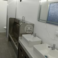 Toilettes préfabriquées modulaires ZZKNOWN en conteneur maritime de 20 pieds, alimentées à l'énergie solaire, pour parc