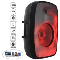 Sistema de Altavoces PA Profesional de 500W con Woofer de 15 Pulgadas, Conjuntos de Karaoke, BT-TWS-Mic--FM-ECHO-EQ+Luz de Llama, Bocina Parlante