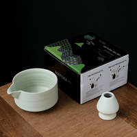 Outils de Matcha ronds classiques haut de gamme faits à la main en gros personnalisé four à transmutation encre tachetée émaillée ensemble de Matcha en céramique de couleur
