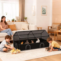 Enclos pour petits animaux OEM, boîte de couvaison pour poulets avec couvercle, clôture pour animaux de compagnie, cage pour cobayes d'intérieur, enclos pour animaux de compagnie avec sol imperméable