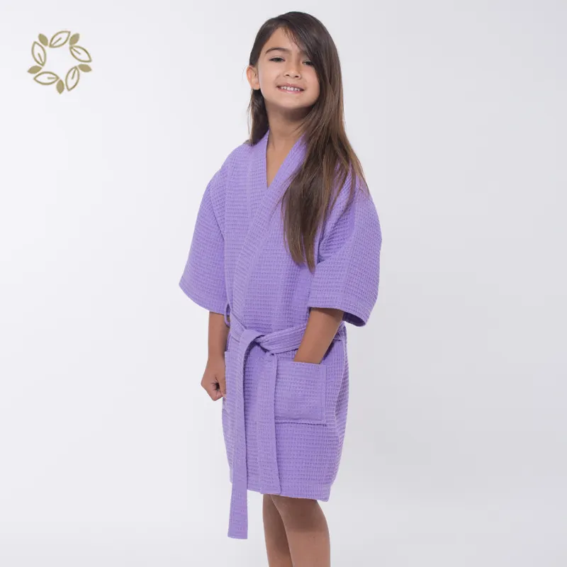 Kimono gaufré pour enfants Robe en coton bio pour enfants Peignoir écologique pour bébé Peignoir de bain pour enfants Peignoirs pour enfants gaufres