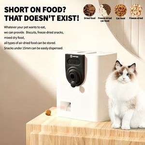Distributeur automatique de nourriture pour animaux de compagnie, distributeur de nourriture interactif intelligent, application de contrôle à distance, machine d'alimentation pour chiens et chats, blanc - Product Image 2