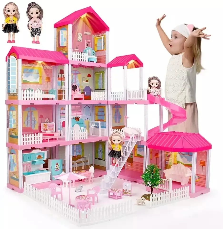 บ้านตุ๊กตาพลาสติกของเล่นเด็กผู้หญิงเฟอร์นิเจอร์บ้านตุ๊กตาของเล่นเด็กผู้หญิง