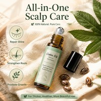 Huile capillaire professionnelle roll-on pour soins des cheveux, format voyage, application précise sur le cuir chevelu, renforcement des racines, soin des pointes fourchues
