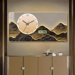 Superior Sense - <span class=keywords><strong>Pintura</strong></span> Decorativa de <span class=keywords><strong>Paisaje</strong></span> de Restaurante Chino, <span class=keywords><strong>Pintura</strong></span> Decorativa para Decoración del Hogar, Reloj de Pared con Calendario Perpetuo - Product Image 1