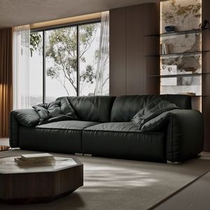 モダンなイタリアの本物の革断面ソファソファ家具セット卸売リビングルームトップグレインヴィラレザーソファデザイン - Product Image 5