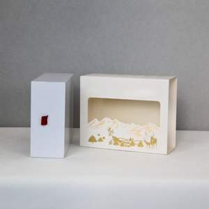 Boîtes d'emballage rigides à tiroir coulissant avec logo personnalisé, matériaux recyclés, fenêtre transparente propre, Noël, miel - Product Image 2