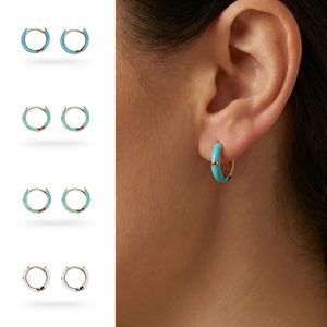 Orecchini a Cerchio Piccoli in Smalto Personalizzati, Colorati e alla Moda, <span class=keywords><strong>Stile</strong></span> Minimalista per Uso Quotidiano Femminile - Product Image 2