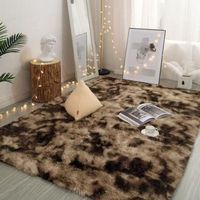Tapis moderne rose rectangulaire en laine, à poils longs et moelleux, tie-dye, en peluche douce, pour autres sols