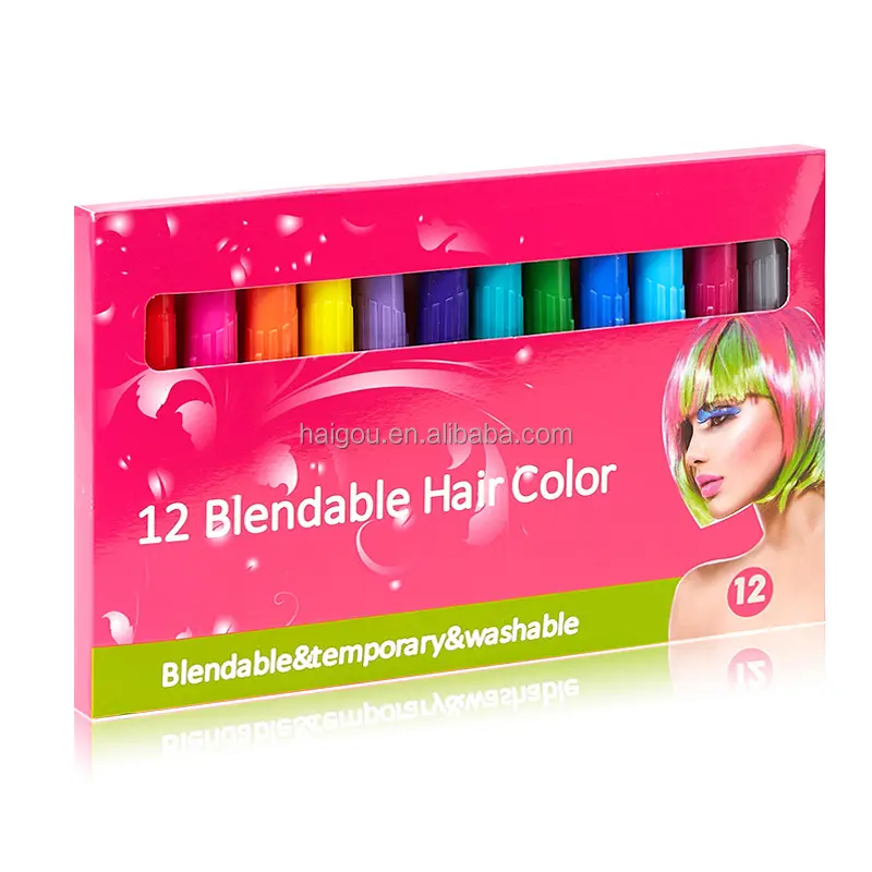 Hot Selling Temporary Color Disposable Hair Color Set Safety Easy Color Water Based Hair Dye Pen Stick Bar