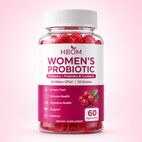 Gummies Probiotiques pour Femmes OEM avec Prébiotiques et Canneberge, 50 Milliards de UFC, 10 Souches pour la Santé Immunitaire et Digestive, 60 Comprimés