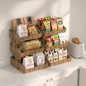 <strong>3</strong> <strong>Tier</strong> <strong>Wooden</strong> Fruit Basket For Counter Vegetable Storage Organizer Durable Potato And Onion Storage Rack Organizer For Kitchen - Product Image 5