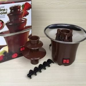 Home <b>Mini</b> Three Tier <b>Chocolate</b> Fondue Fountain Electric Heating Tabletop Stainless Steel <b>Chocolate</b> Machine Brown 220V - Product Image 2