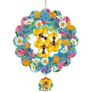 EnchGarden Molinetes de Viento de Abeja para Jardín y Patio, Escultura Cinética de Metal 3D Colgante de 12 Pulgadas - Product Image 1