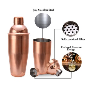 Ensemble de shaker à cocktails fantaisie en acier inoxydable de 750 ml avec un design moderne et simple pour bar - Product Image 2