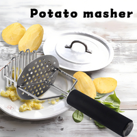 Gadget de cuisine en acier inoxydable, presse-purée manuelle et écraseur de pommes de terre écologique pour viande et légumes